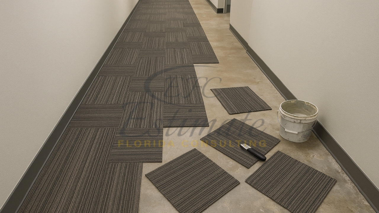 Carpet Tile Installation for Hallways in West Palm Beach