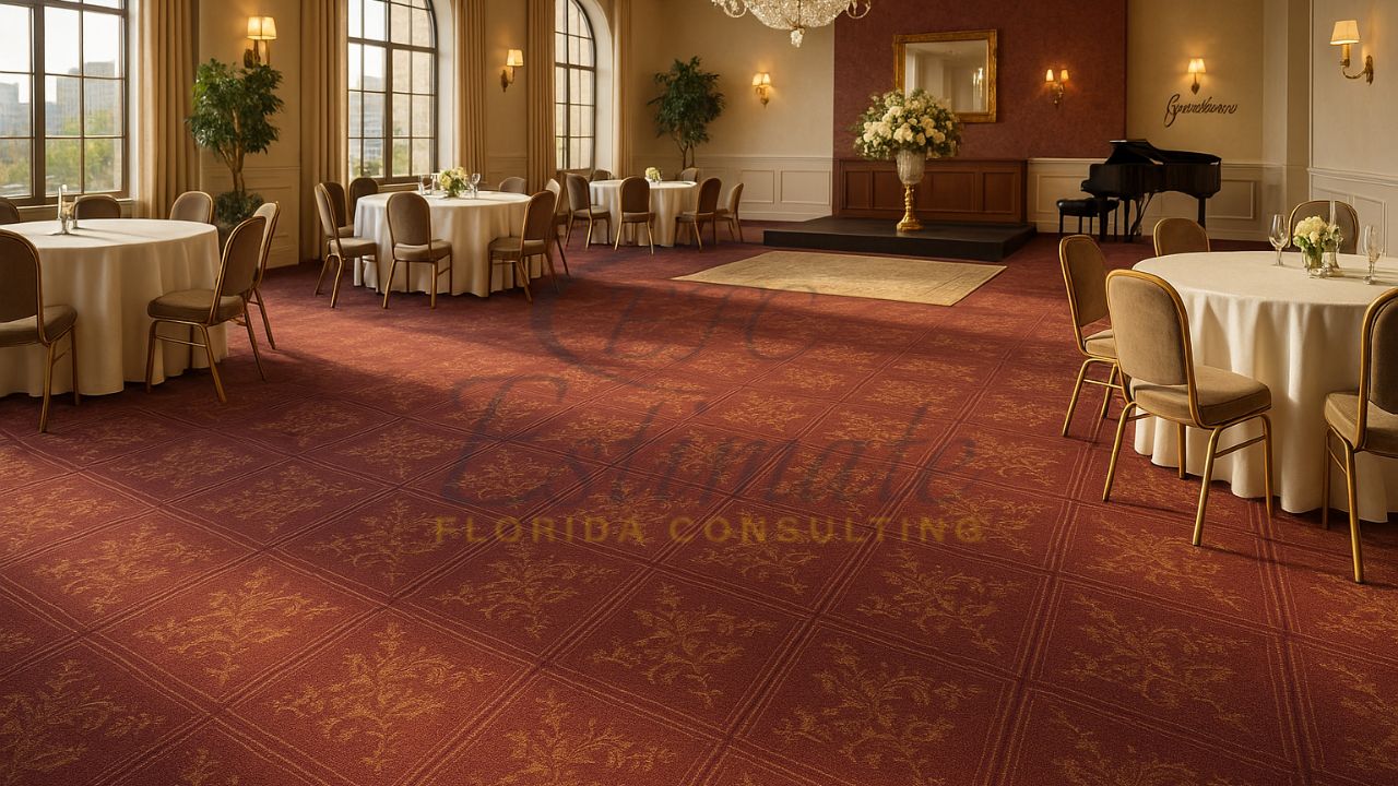 Carpet Tile Installation for Banquet halls in Weston