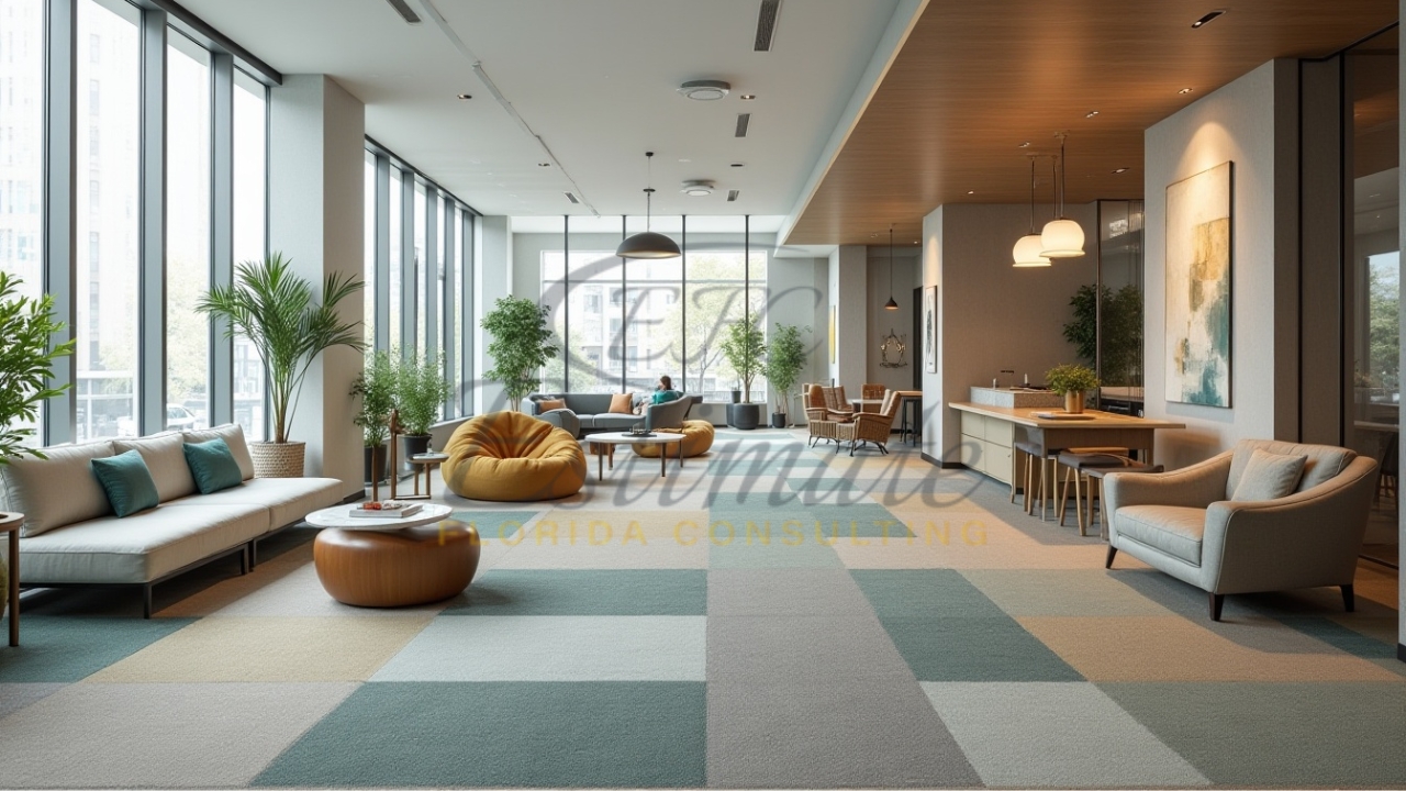 Carpet Tile Flooring for Living Rooms in West Palm Beach