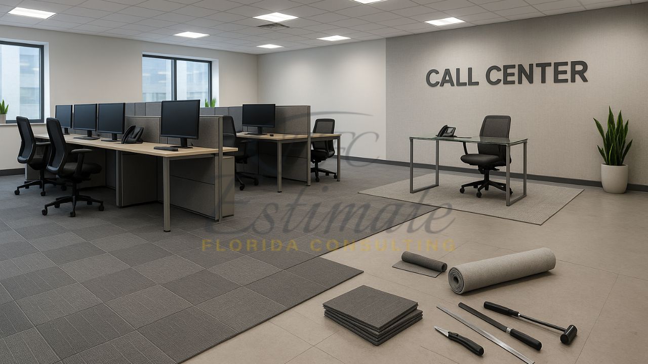 Carpet Tile Installation for Call Centers in Delray Beach