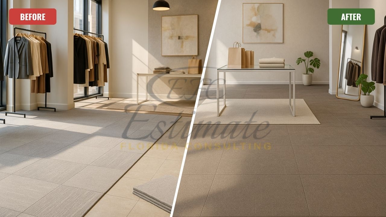 Carpet Tile Installation for Clothing stores in Weston