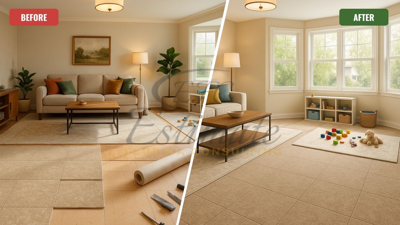Carpet Tile Installation for Family Homes in Parkland
