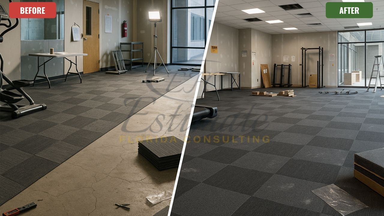 Carpet Tile Installation for Gyms and Fitness Centers in Delray Beach
