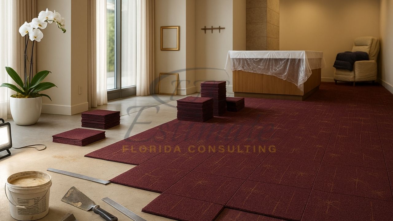 Carpet Tile Installation for Hotel Buildings in Delray Beach