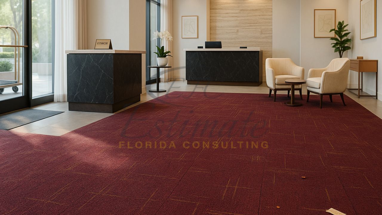 Carpet Tile Installation for Hotel Buildings in West Palm Beach