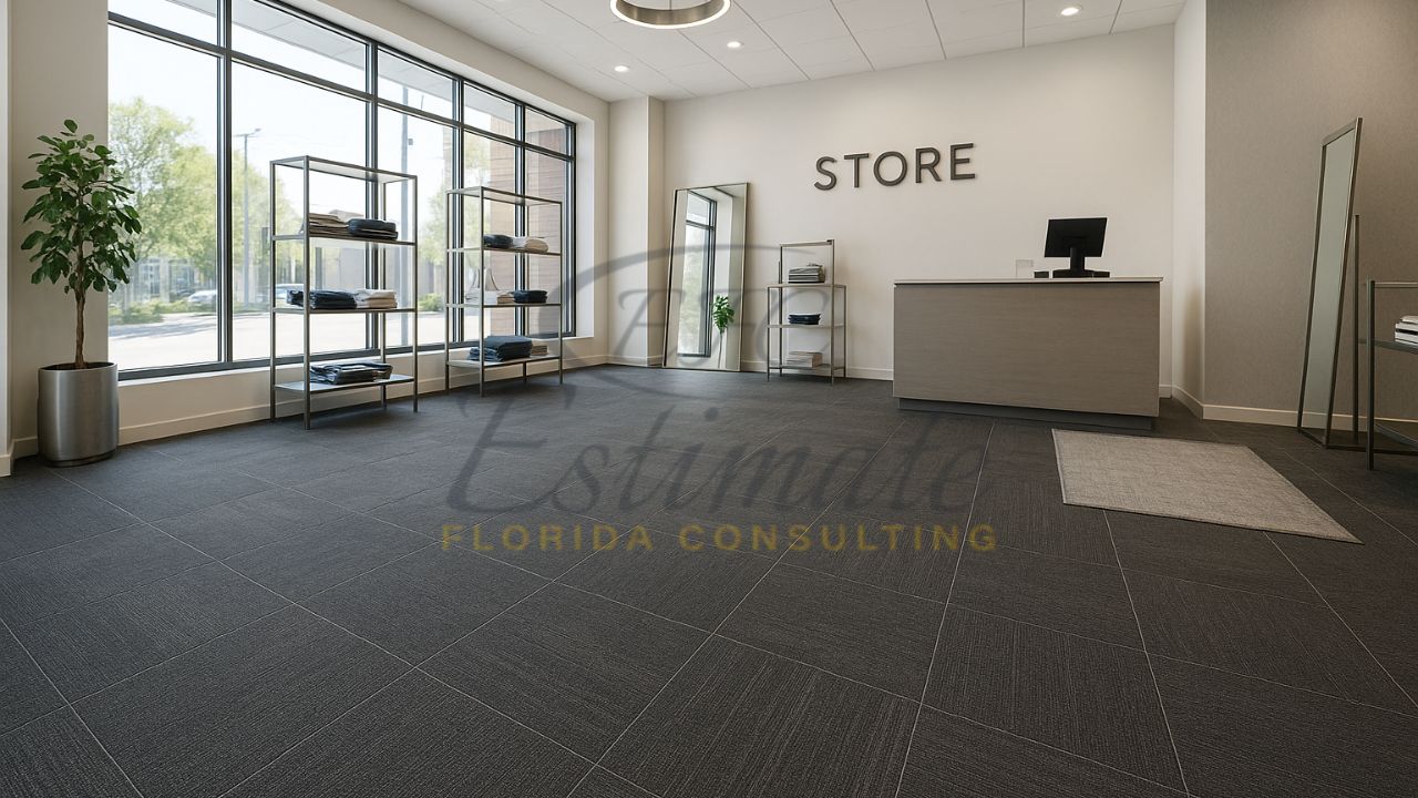 Carpet Tile Installation for Retail Store in Delray Beach