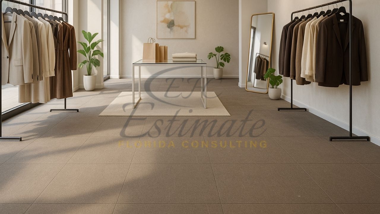Carpet Tile Installation for Retail Store in Delray Beach