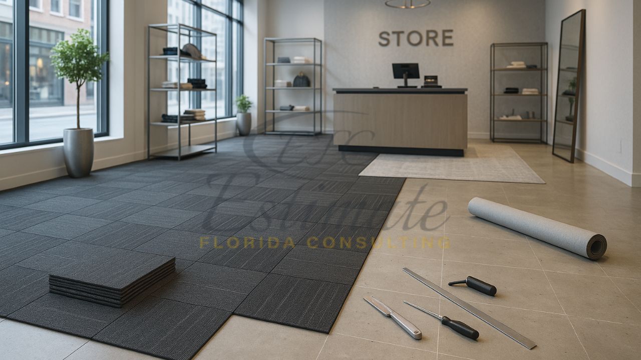 Carpet Tile Installation for Retail Store in Weston