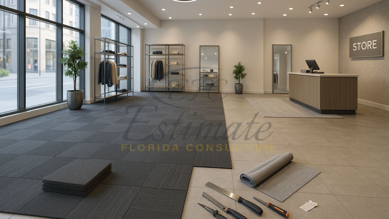 Carpet Tile Installation for Retail Store in Weston