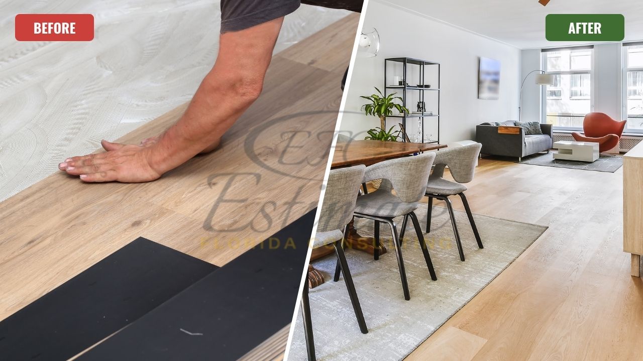 Dining Rooms Vinyl Tile Flooring in Delray Beach