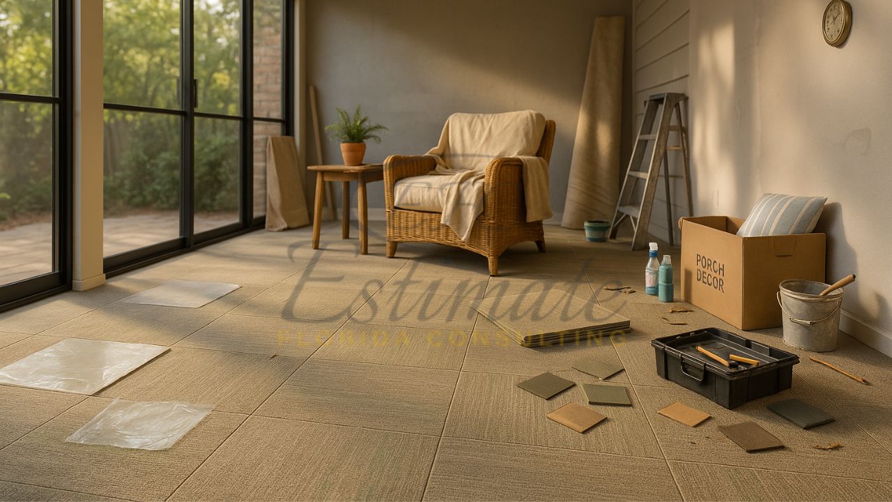 Enclosed Porches Carpet Tile Flooring in West Palm Beach