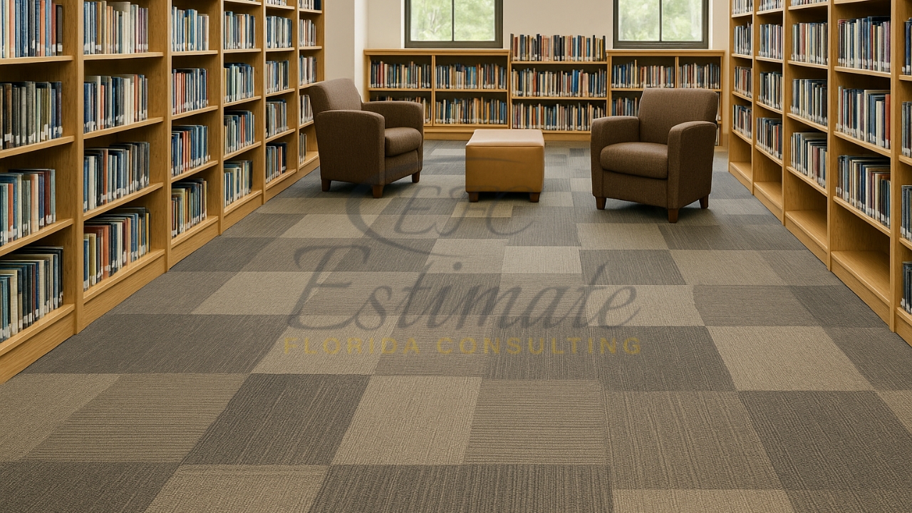 Libraries Carpet Tile Flooring in Delray Beach