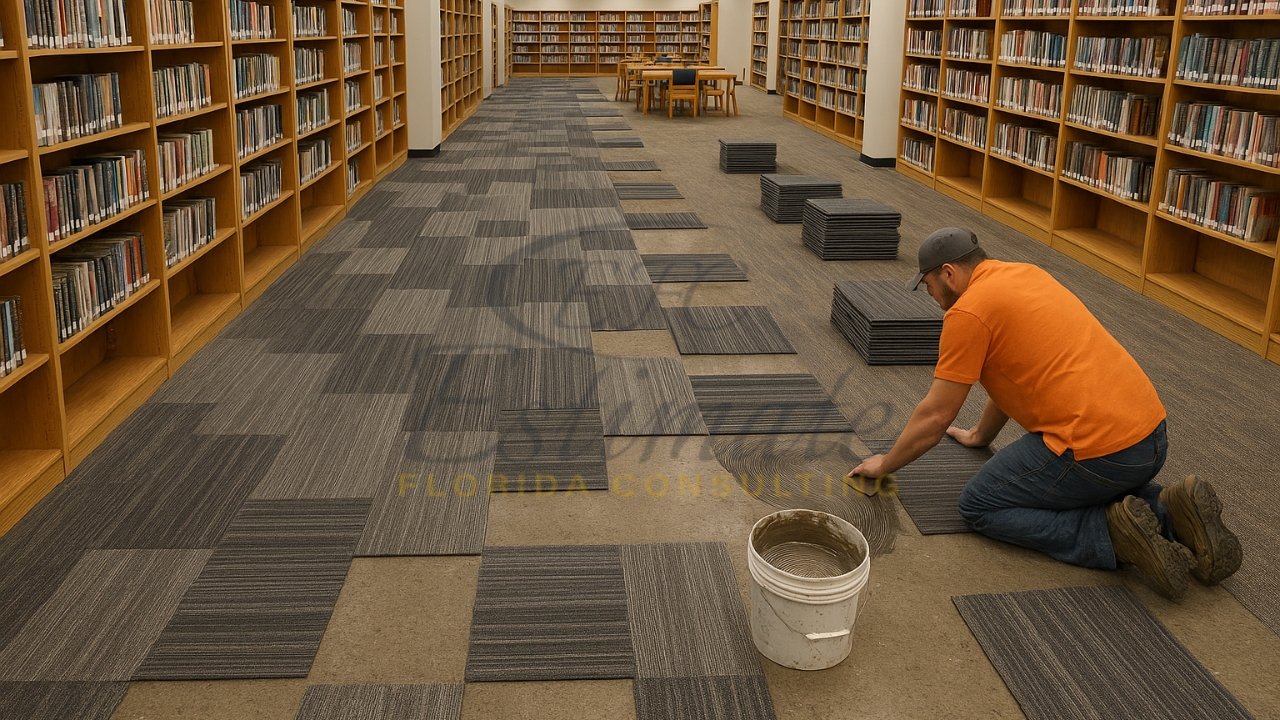 Libraries Carpet Tile Flooring in Parkland