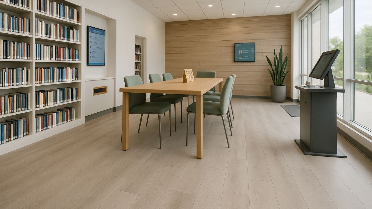 Libraries Vinyl Tile Flooring in Parkland