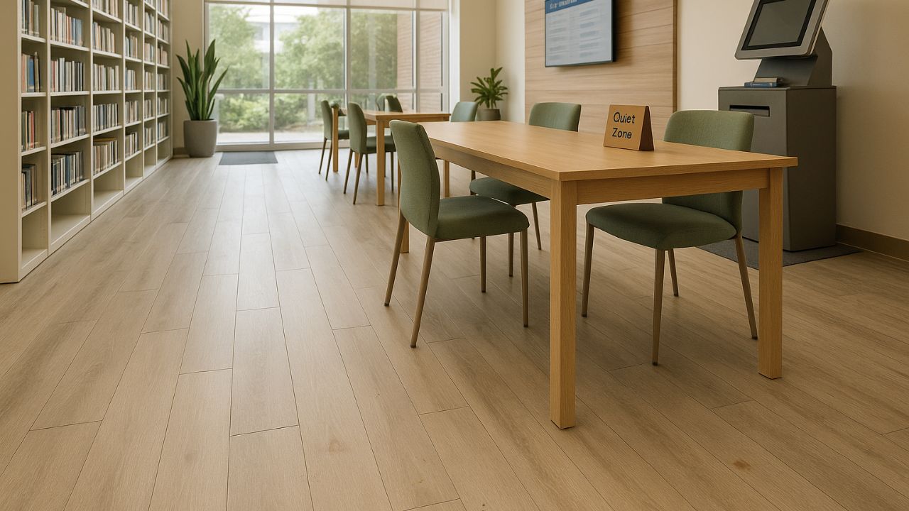 Libraries Vinyl Tile Flooring in Parkland