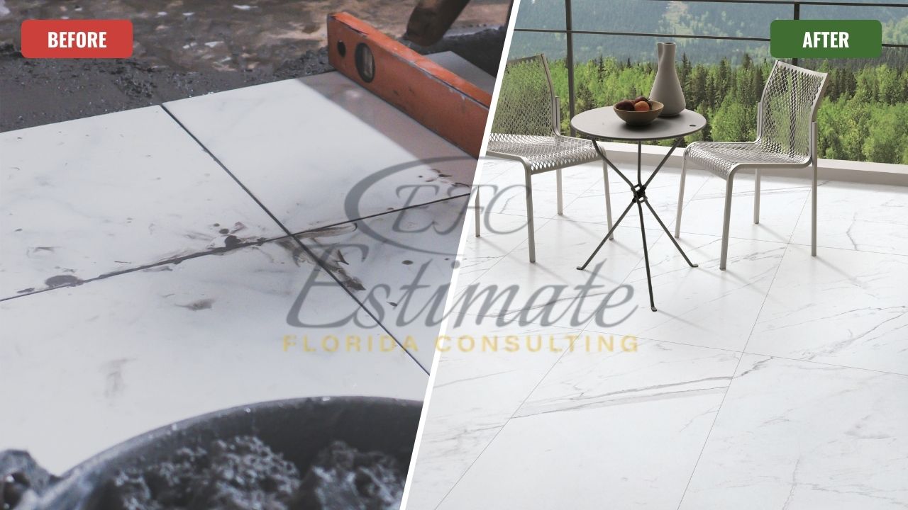 Textured Marble Tiles Flooring in Davie