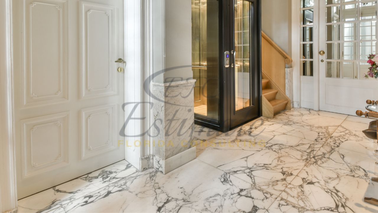 Textured Marble Tiles Flooring in Tampa