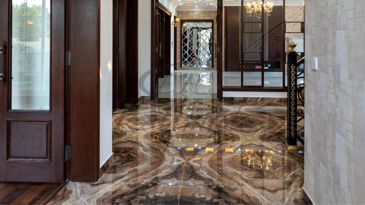 Textured Marble Tiles Flooring in West Palm Beach