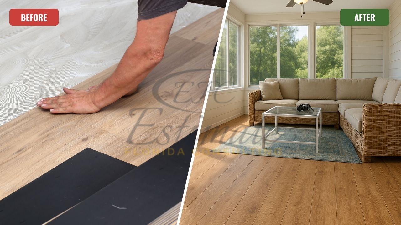 Vinyl Tile Flooring for Enclosed Porches in Parkland