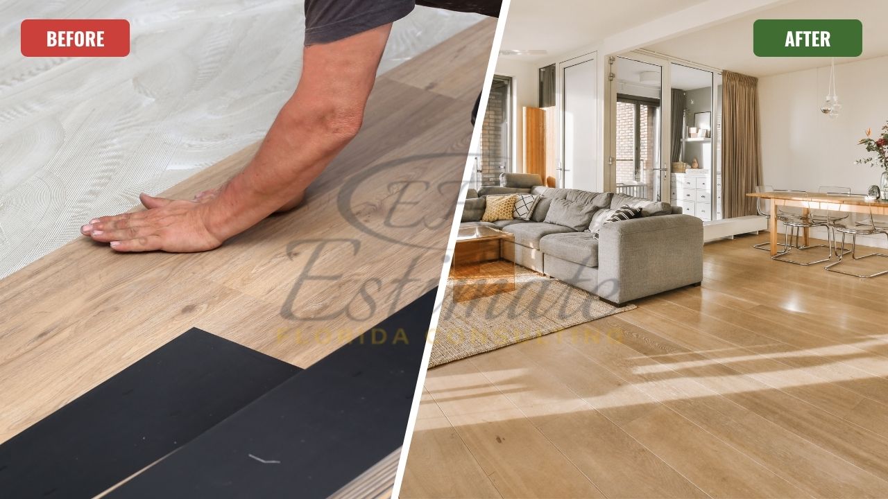 Vinyl Tile Flooring for Living Room in Weston
