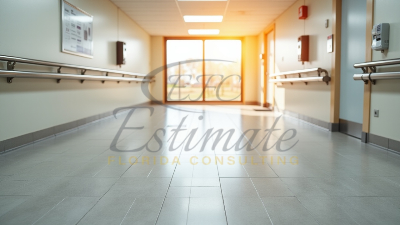 Hospital Porcelain tile installation in Boca Raton