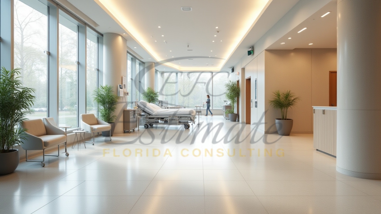 Hospital Porcelain tile installation in Boca Raton