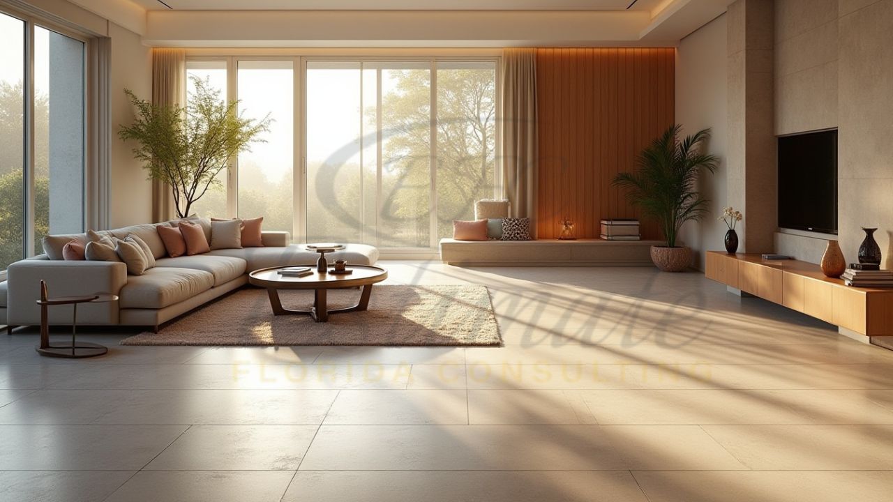 Porcelain Tile Installation for Room in Plantation