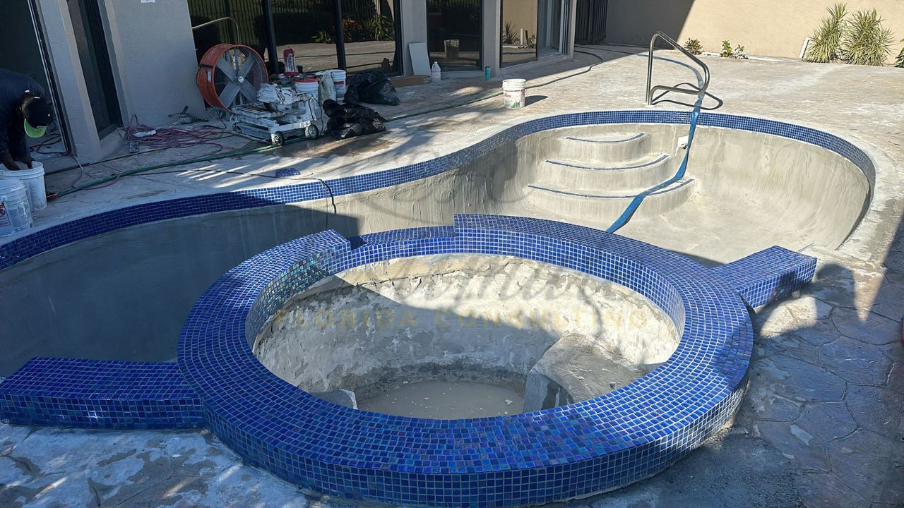 Swimming Pool Coping Tile Installation in Florida