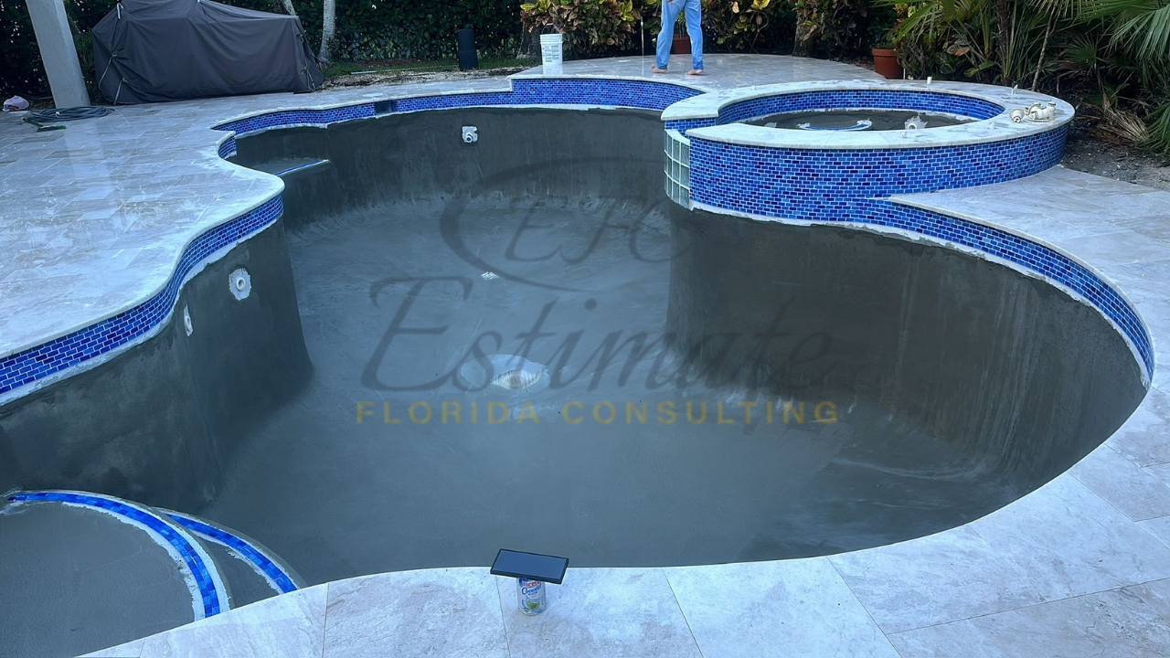 Swimming Pool and Attached Hot Tub Installation in Florida