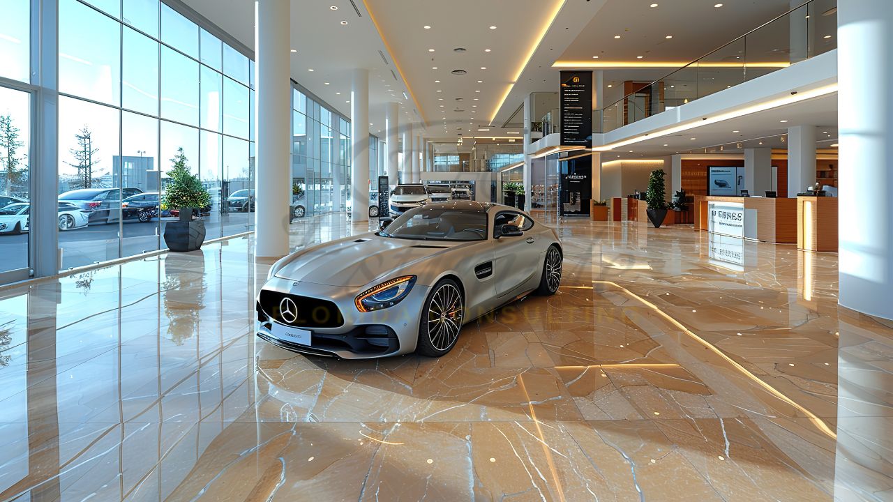 Porcelain Tile Installer for Car Showroom in St. Petersburg