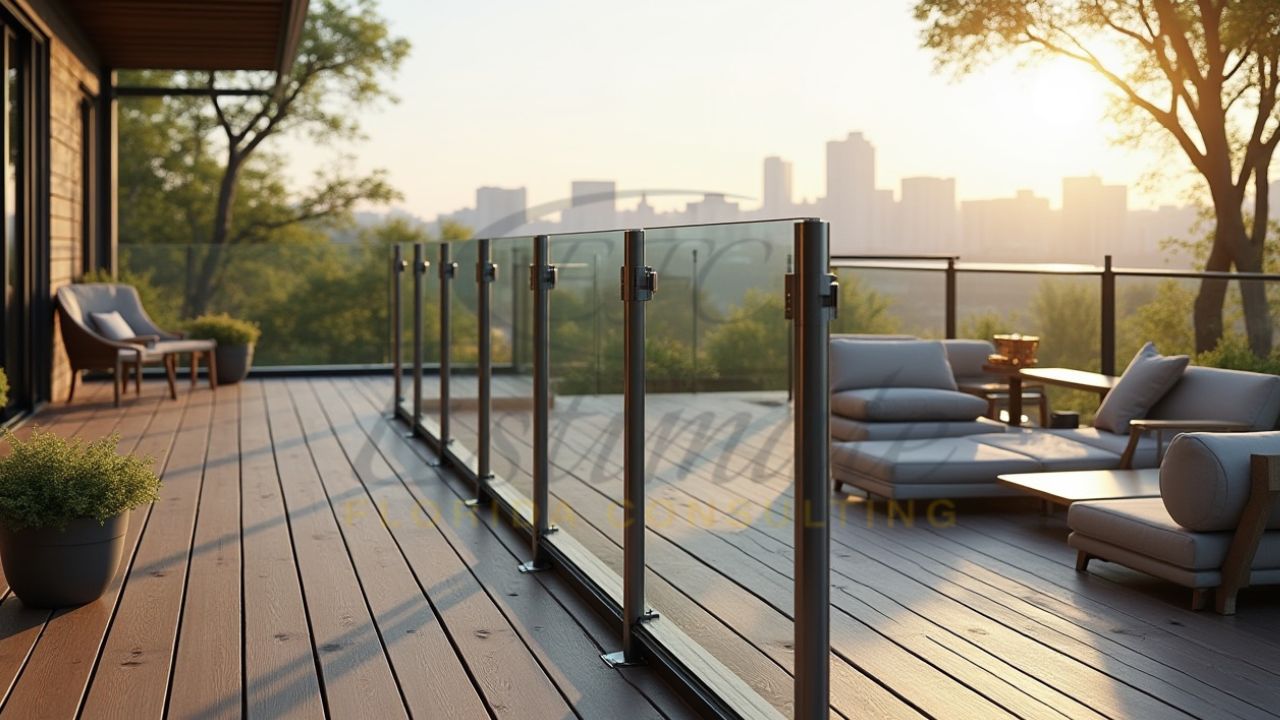 Glass Deck Railing in Hialeah