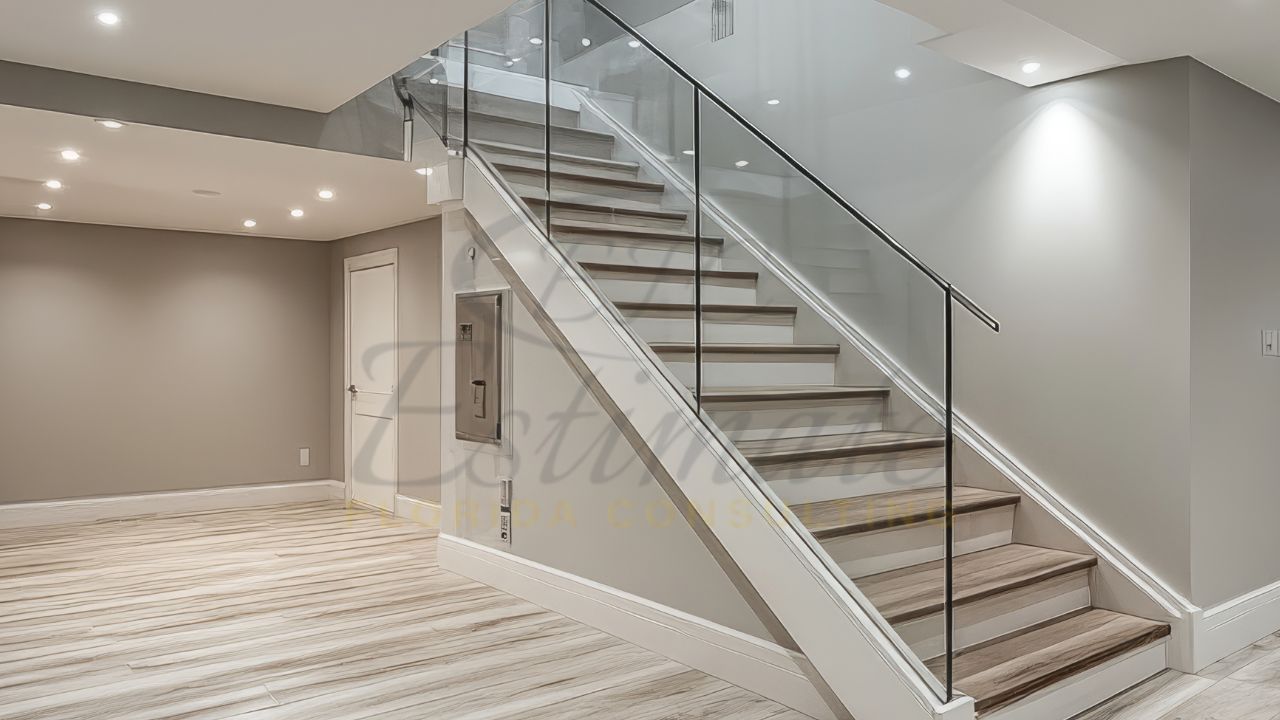 Indoor Glass Stair Railing Installation in Fort Lauderdale