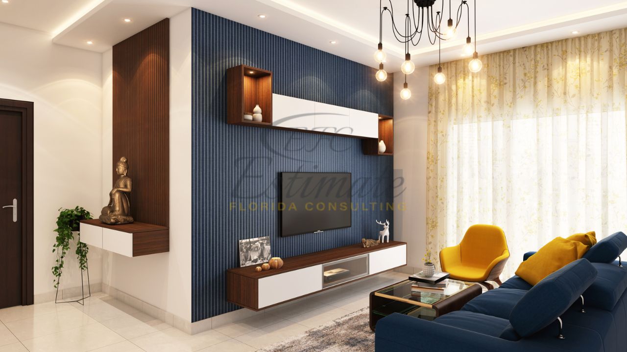 Living Room Wall Design in Delray Beach