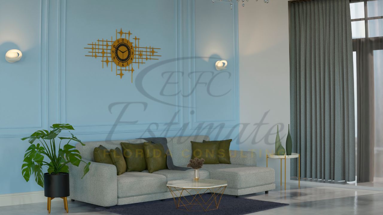 Living Room Wall Design in North Miami Beach