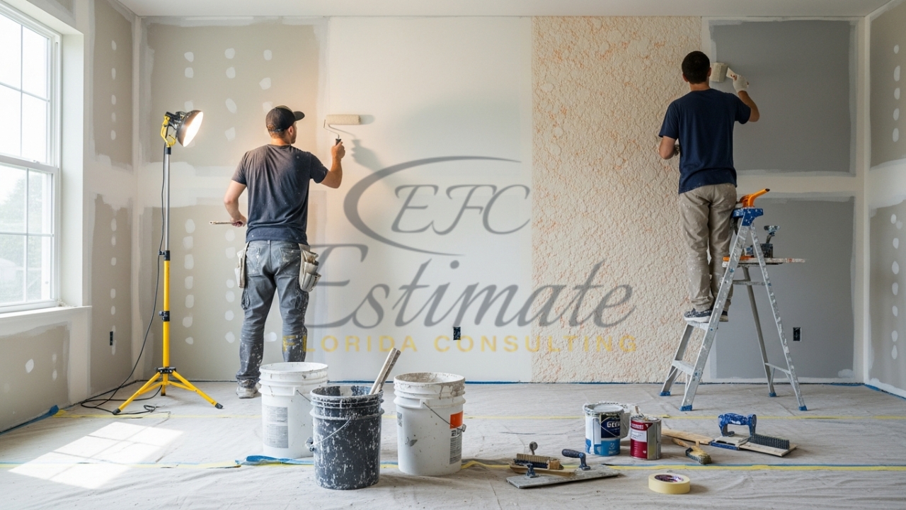 How to Estimate Drywall Texturing and Painting Combined