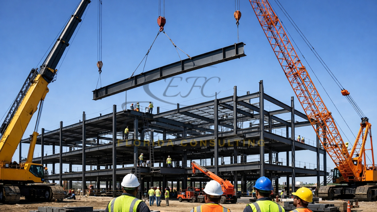 Commercial Steel Frame Construction in Florida
