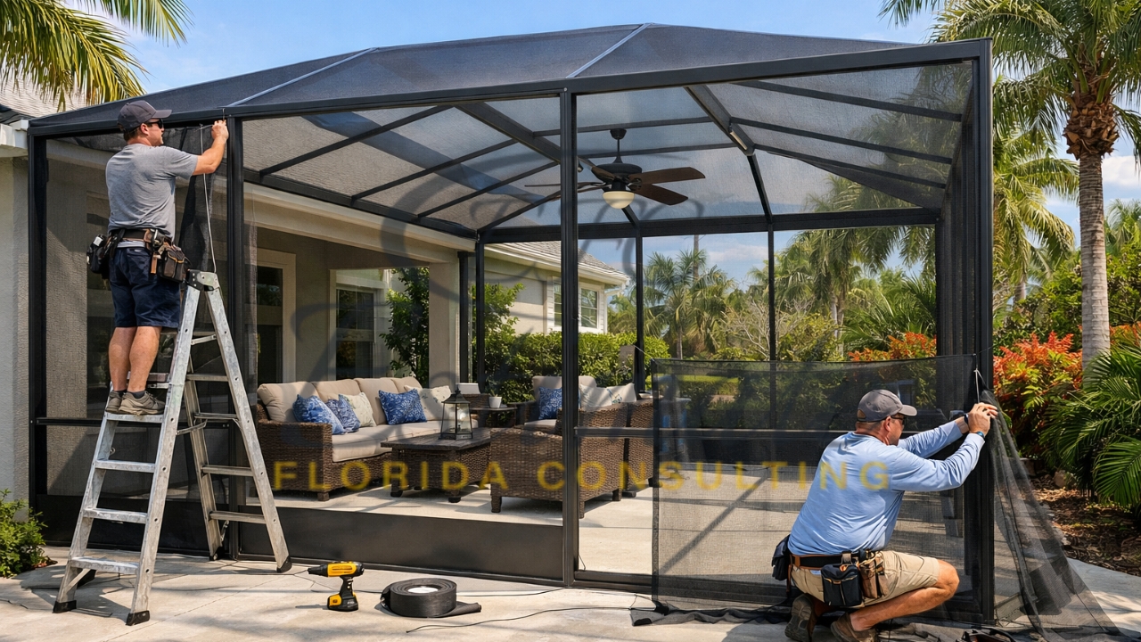 Fiberglass Screen Porch Installation Cost in Florida