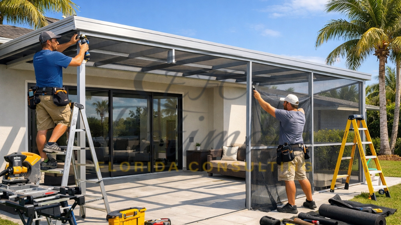 Fiberglass Screen Porch Installation Cost in Florida 