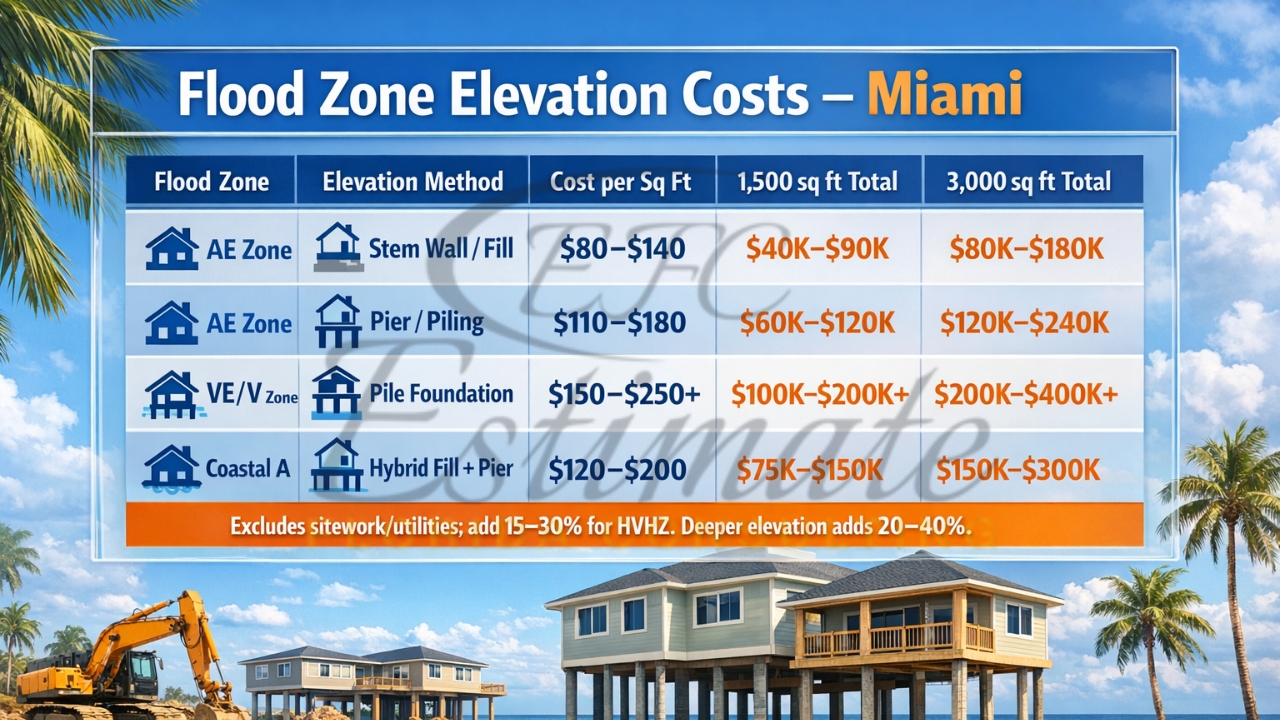 Flood Zone Elevation Construction Costs Miami