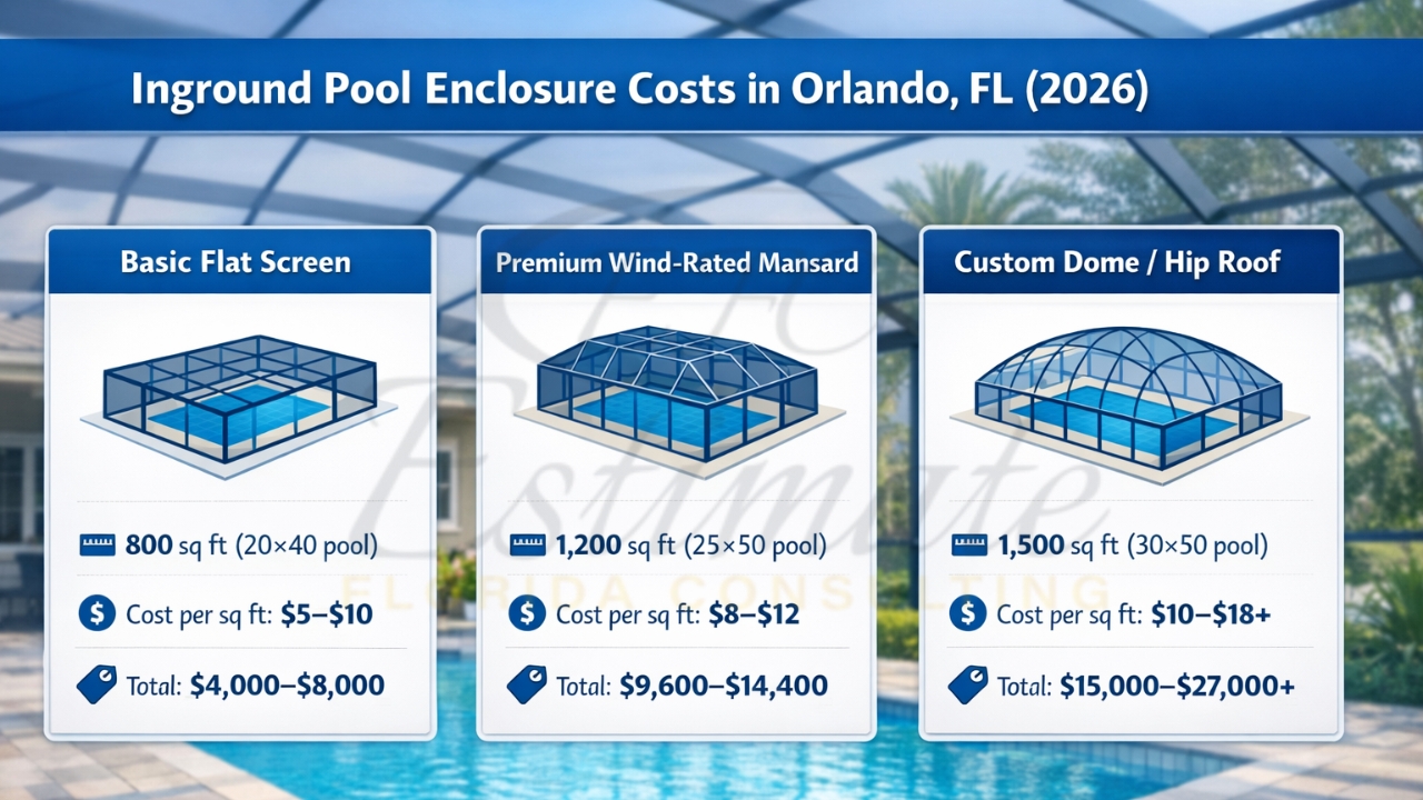 Inground Pool Safety Enclosure Costs in Orlando FL