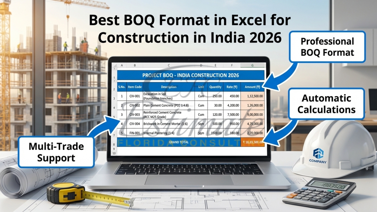 BOQ Format in Excel for Construction Projects India