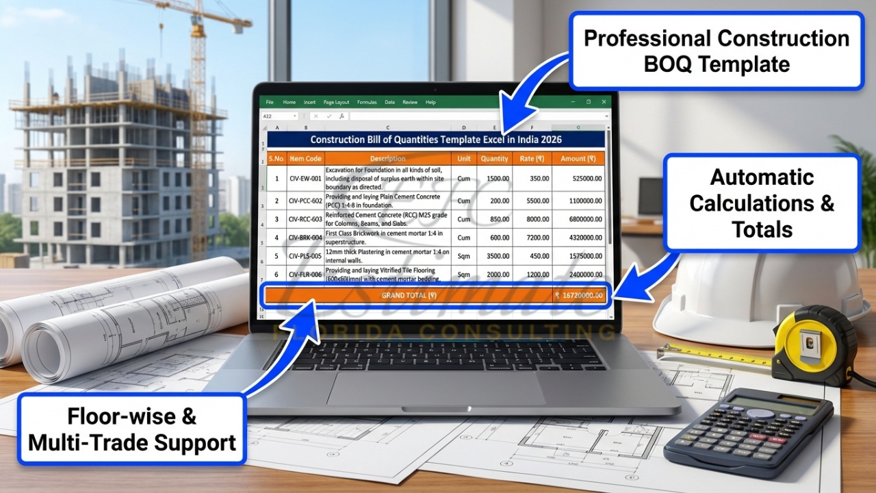 You are currently viewing BOQ Format in Excel for Construction Projects (India)